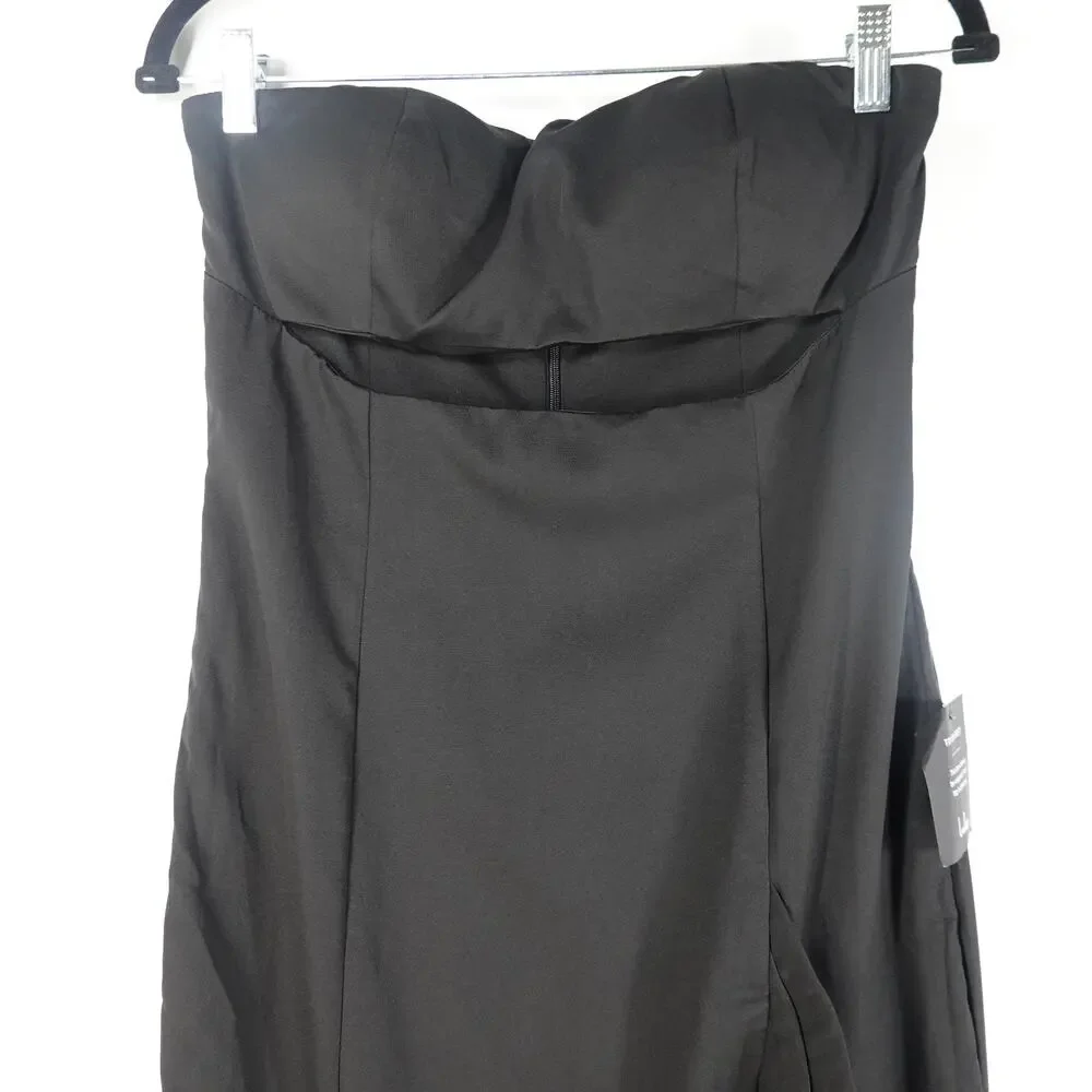 Lulus Dress Women M Fabulous Festivities Black Strapless Ruffled Cutout NEW - Picture 7 of 15